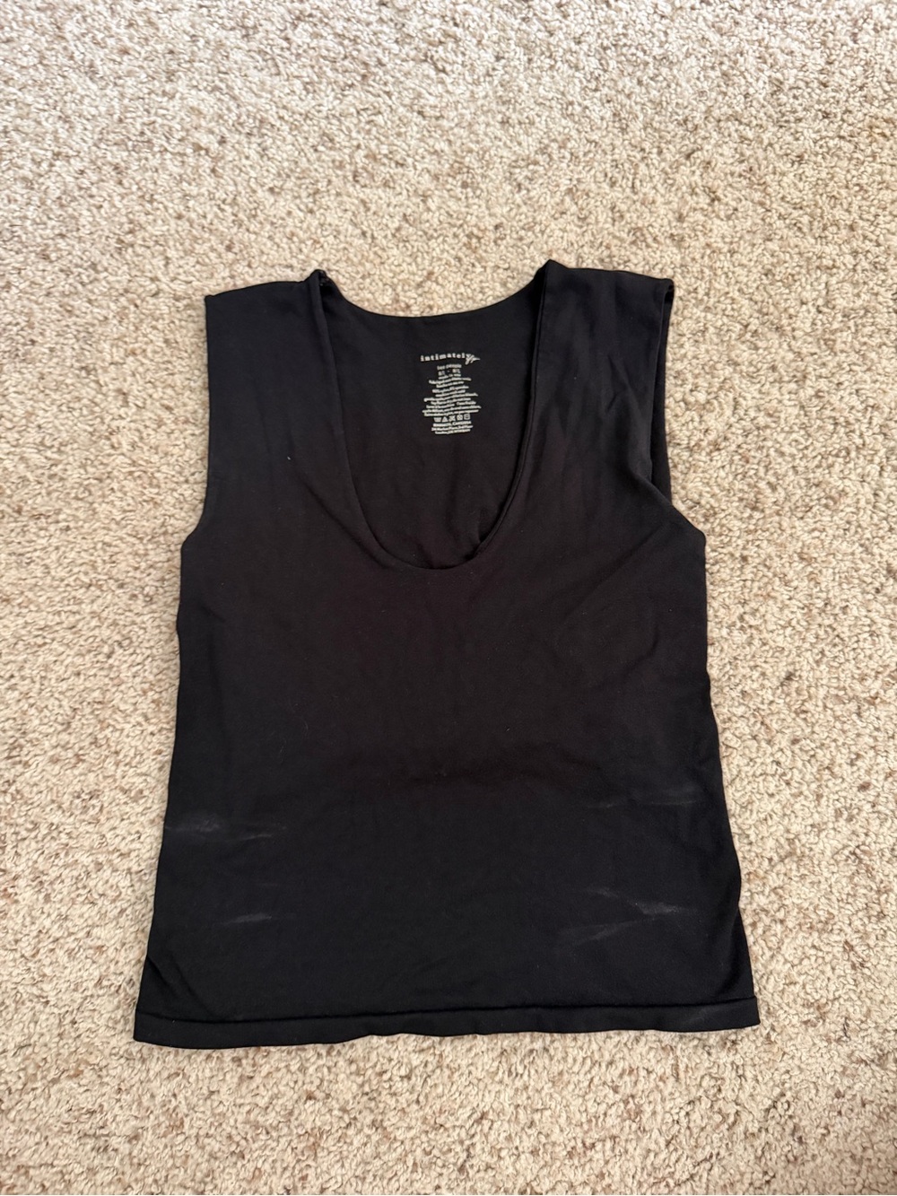 Free People Black Scoop Neck Ribbed Tank